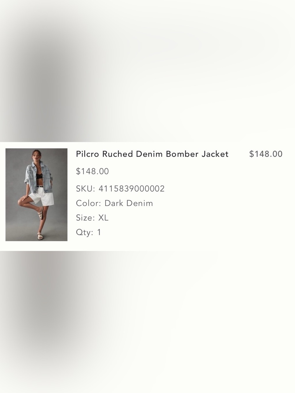 Pilcro Ruched Denim Bomber Jacket - Picture 8 of 10